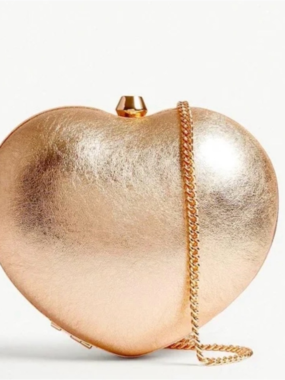 MICHAEL Michael Kors Pearl/ Rose Gold Heart-Shaped Chain Clutch